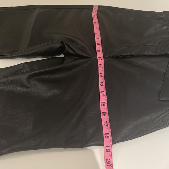 Babaton Black High-Waist Faux Leather Paperbag Ankle Pants - Picture 9 of 10